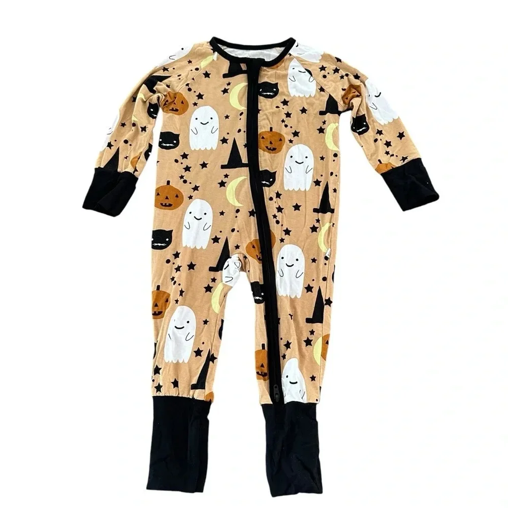 Emerson and Friends 6-12 months Halloween Bamboo Pajamas‎ Ghost Pumpkin Stars